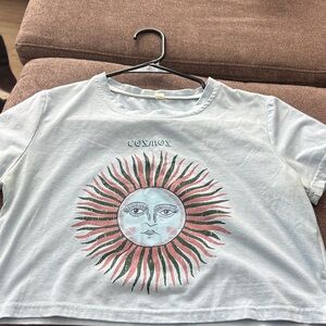 SHEIN Cosmos Sun Graphic Tee in Light Blue